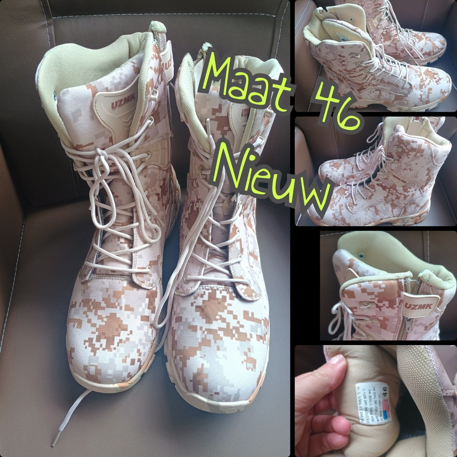 Nieuwe UZMK Desert Camo Boots - Maat 46, Overige kleuren, UZMK, Boots, Nieuw