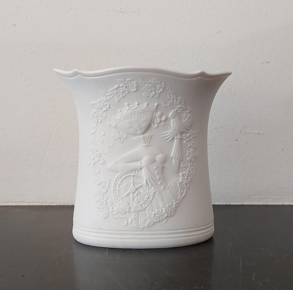 Mid Century kandelaar A Kaiser biscuit porselein Doornroosje, Ophalen of Verzenden, Overige materialen