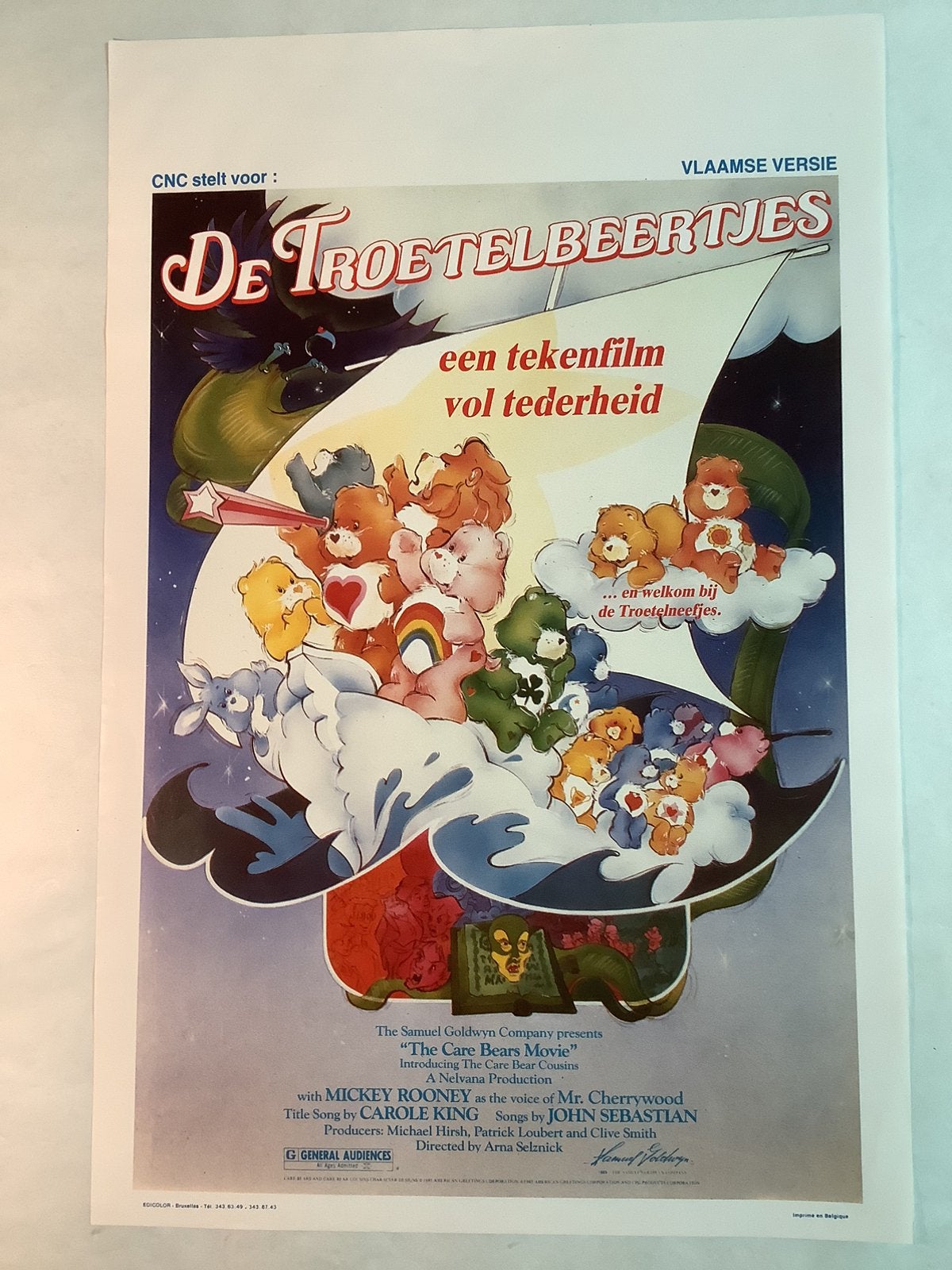 CARE BEARS  filmposter  1985    36-54 cm, Ophalen of Verzenden, Zo goed als nieuw, Deurposter of groter, Film en Tv