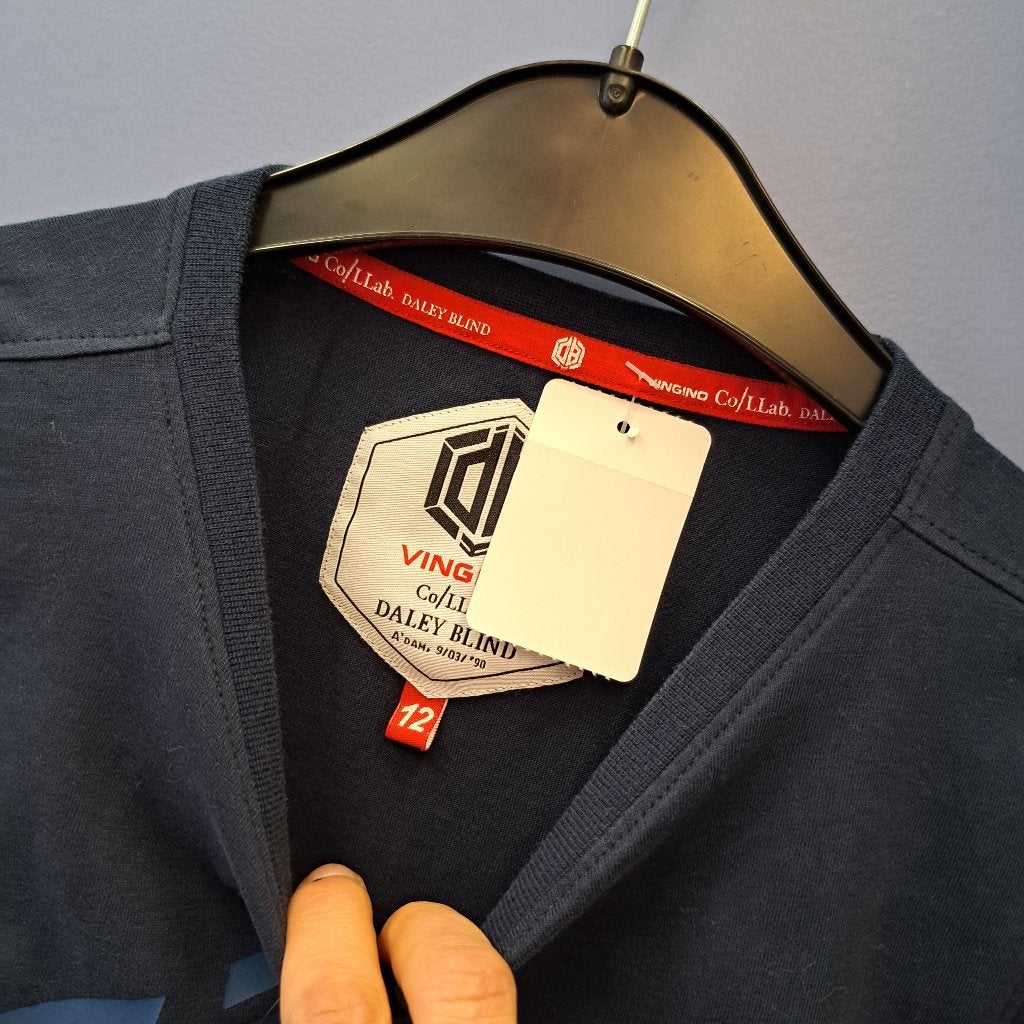 Vingino Daley Blind collab blauwe longsleeve mt 152 47141, Vingino, ., Ophalen of Verzenden, Zo goed als nieuw