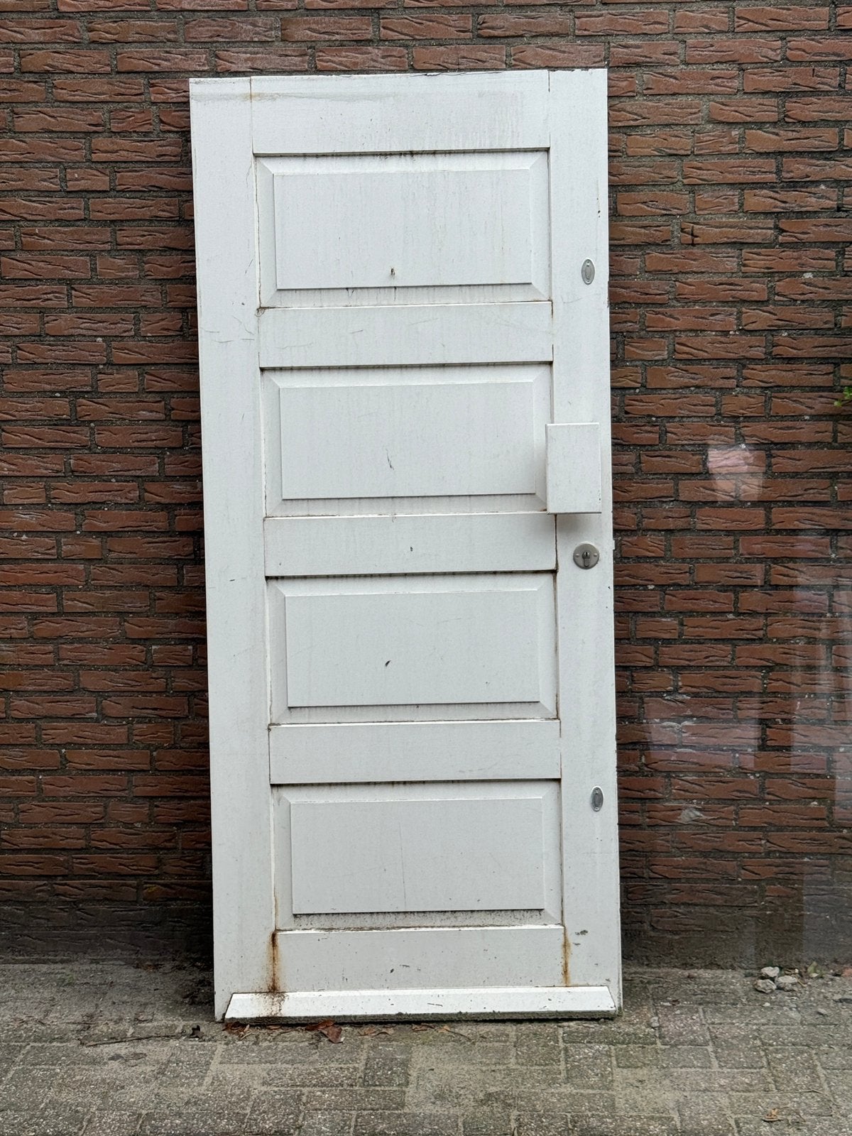 Hardhouten voordeur - Gebruikt, 211,5x92,5cm, Doe-het-zelf en Verbouw, Ophalen, Gebruikt, 80 tot 100 cm, Buitendeur