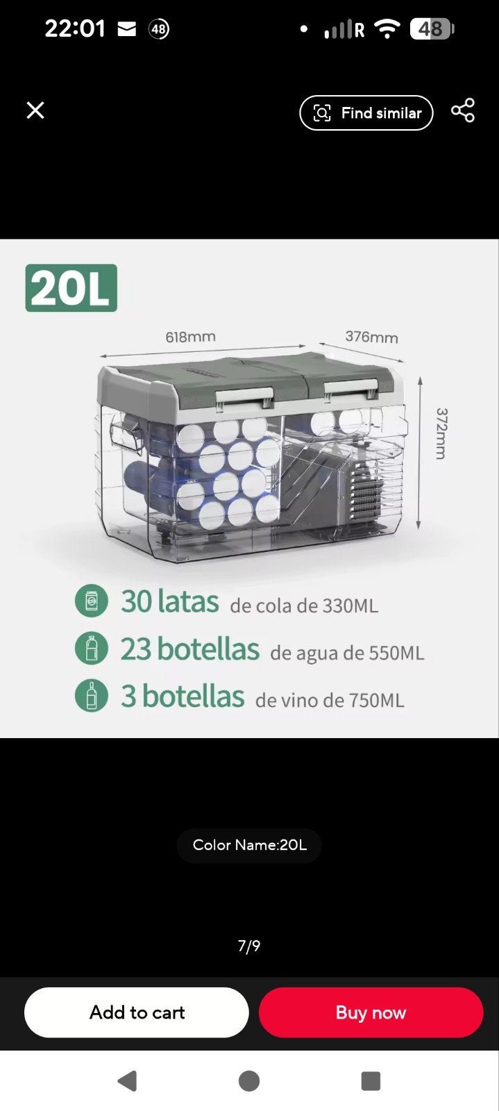 Alpicool 20liter koelbox met twee aparte vakken, Ophalen of Verzenden, Zo goed als nieuw, Koelbox, Compressor