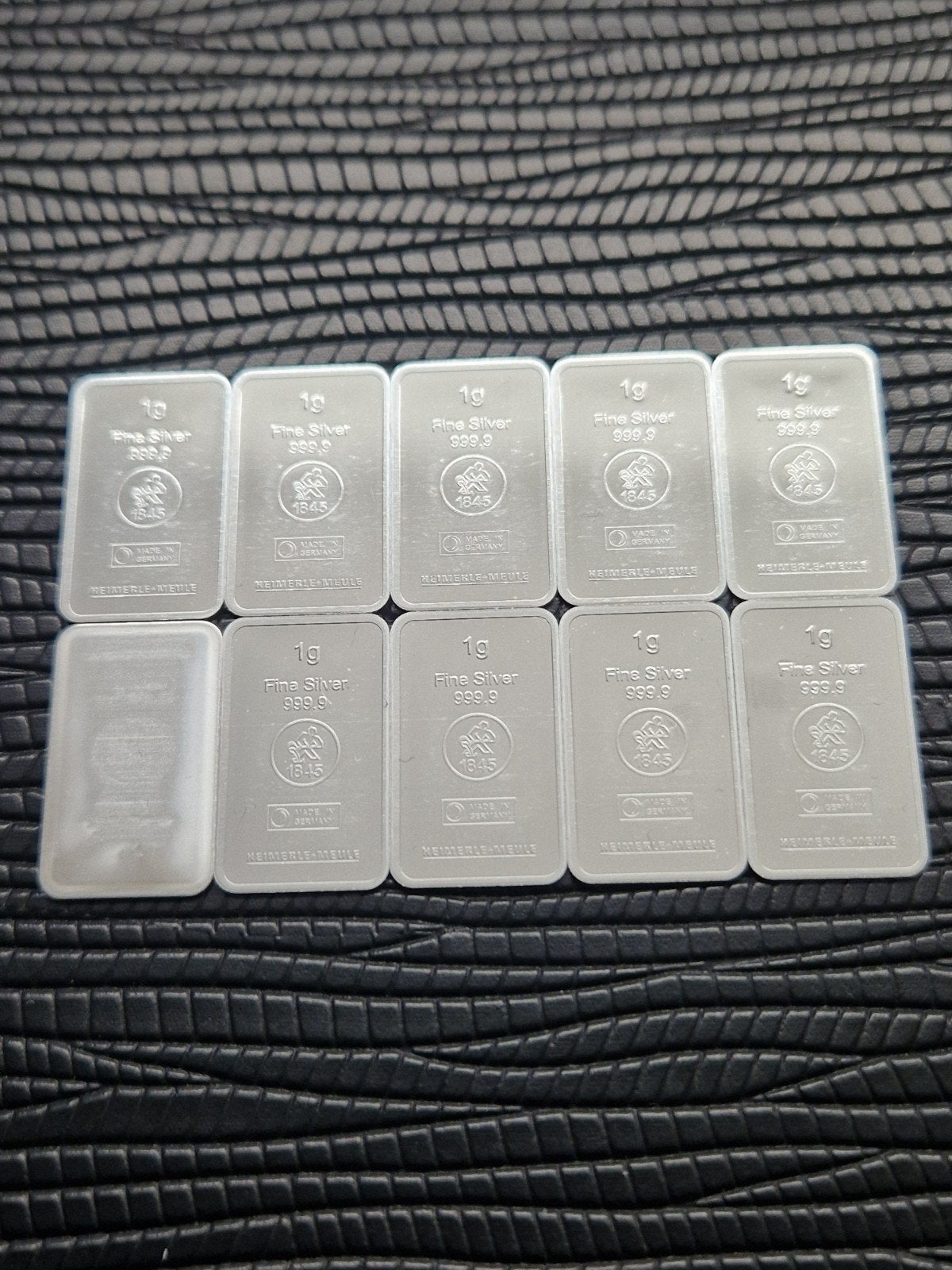 10x 1g Heimerle + Meule Zilveren Baartjes 999.9, Ophalen of Verzenden, Zilver
