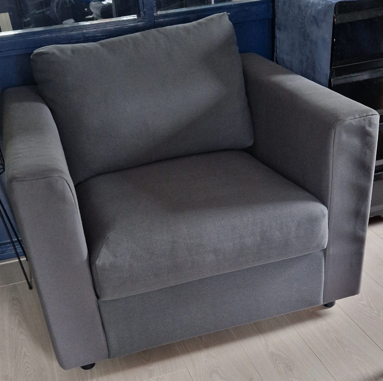 Fauteul IKEA VIML Hallarp grijs, Huis en Inrichting, Fauteuils, Zo goed als nieuw, Ophalen