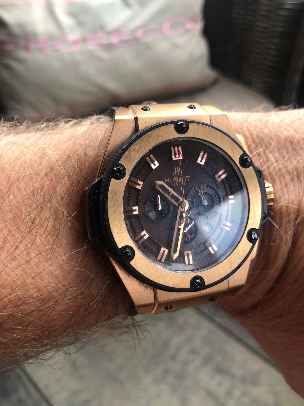 Mooie Hublot, geen automaat., Ophalen of Verzenden, Zo goed als nieuw, Leer, Overige merken