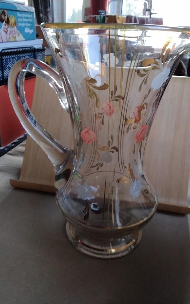 Victoriaanse hand geschilderd Vaas / Kan, Ophalen of Verzenden