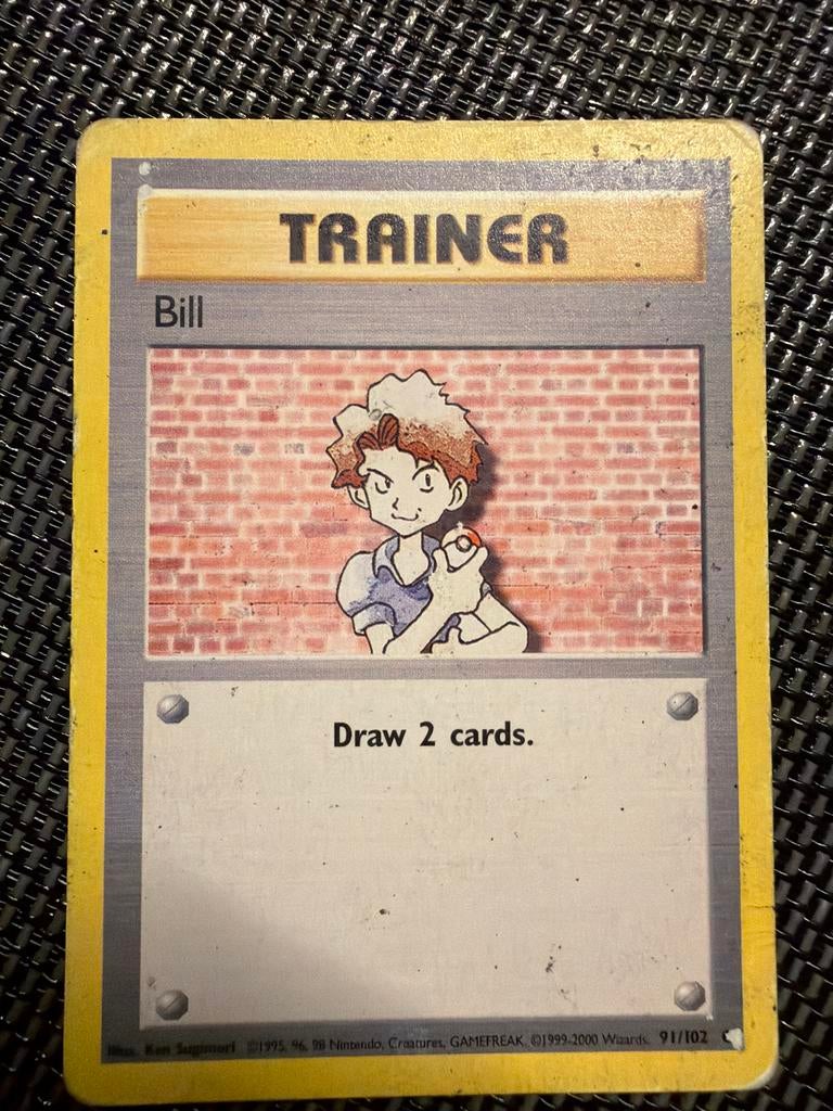 Pokémon Trainer Kaart Bill 91/102 (Base Set), Ophalen of Verzenden, Gebruikt, Losse kaart