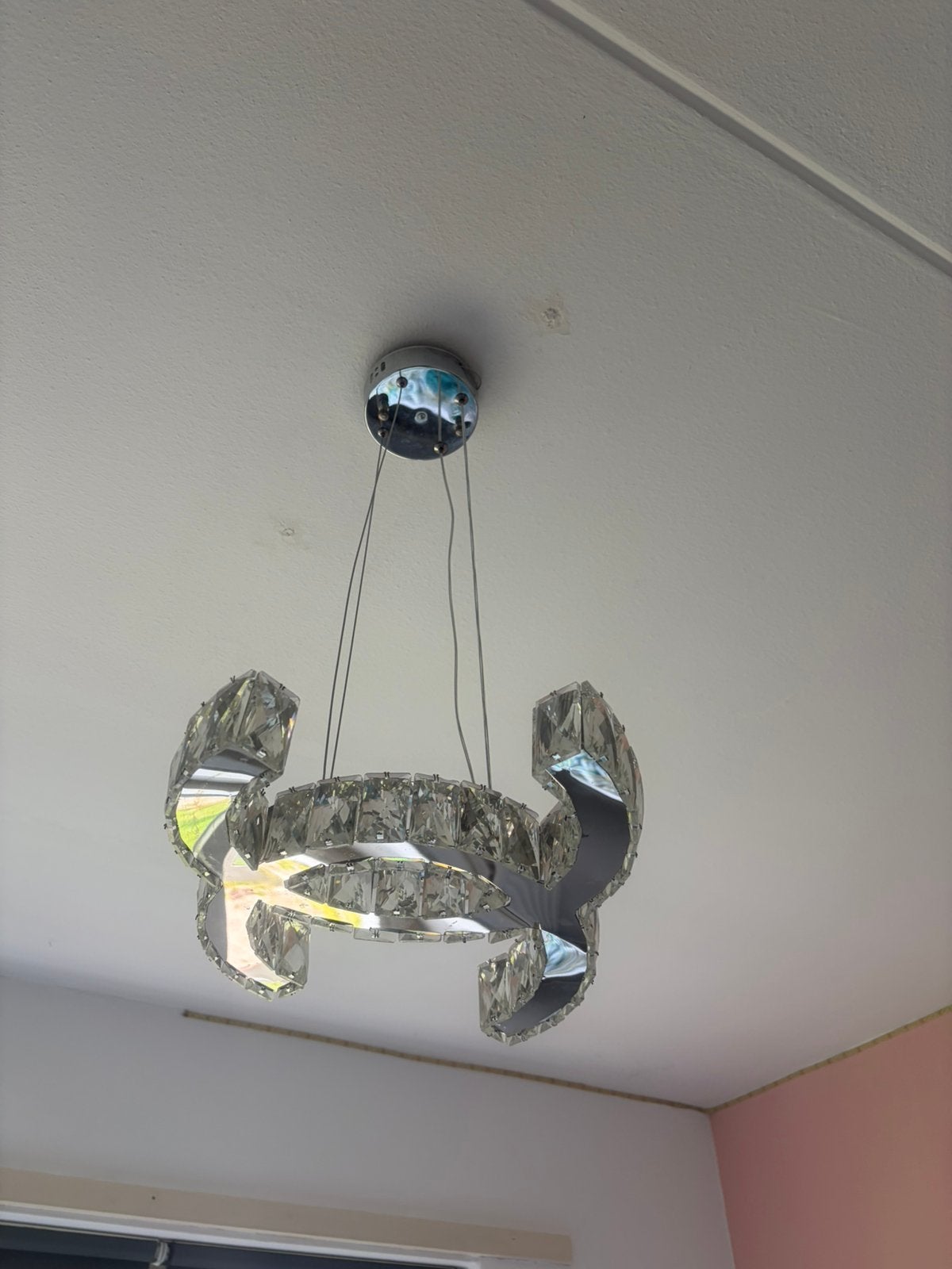 Led-kristallen hanglamp, Ophalen of Verzenden, Zo goed als nieuw
