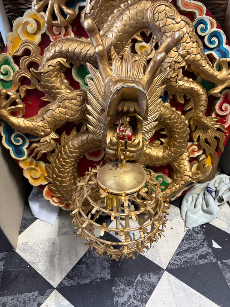 Gouden Draak Wanddecoratie - Oosters Ornament, Ophalen of Verzenden
