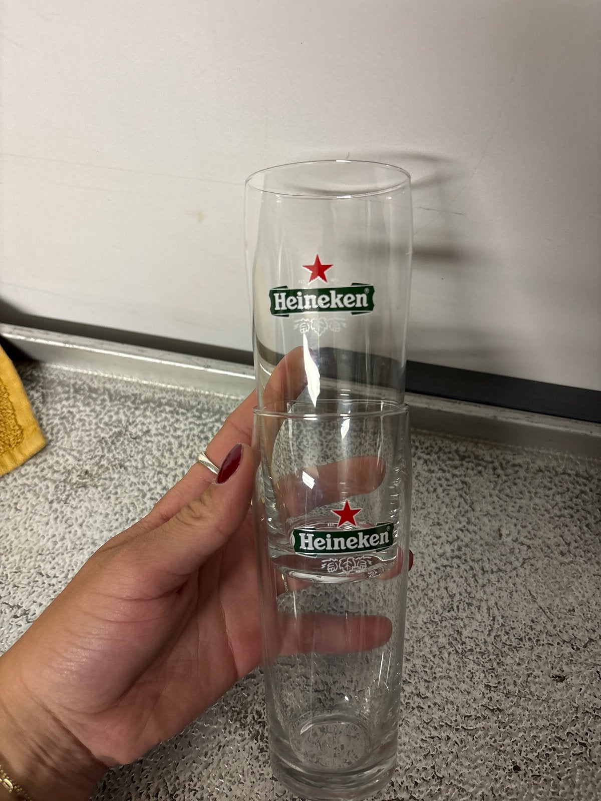 8x Heineken fluitje glas 0.22 liter zo goed als nieuw, Ophalen of Verzenden, Zo goed als nieuw, Bierglas