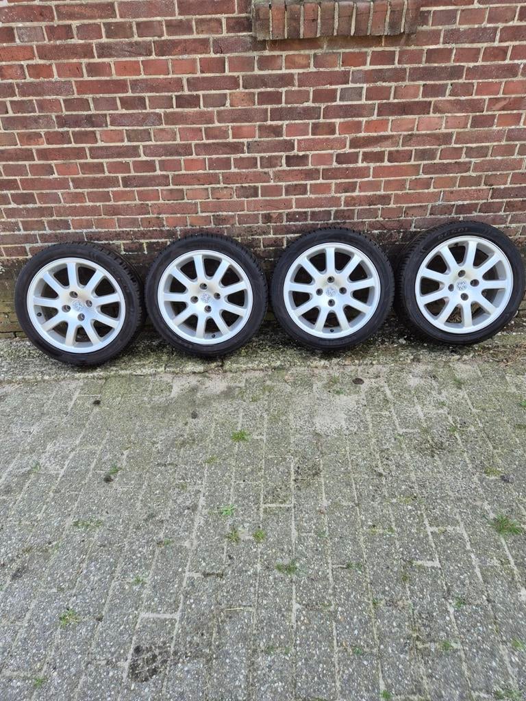 Lichtmetalen velgen met banden peugeot 206, Auto-onderdelen, Banden en Velgen, Ophalen, 16 inch, 205 mm, Band(en)