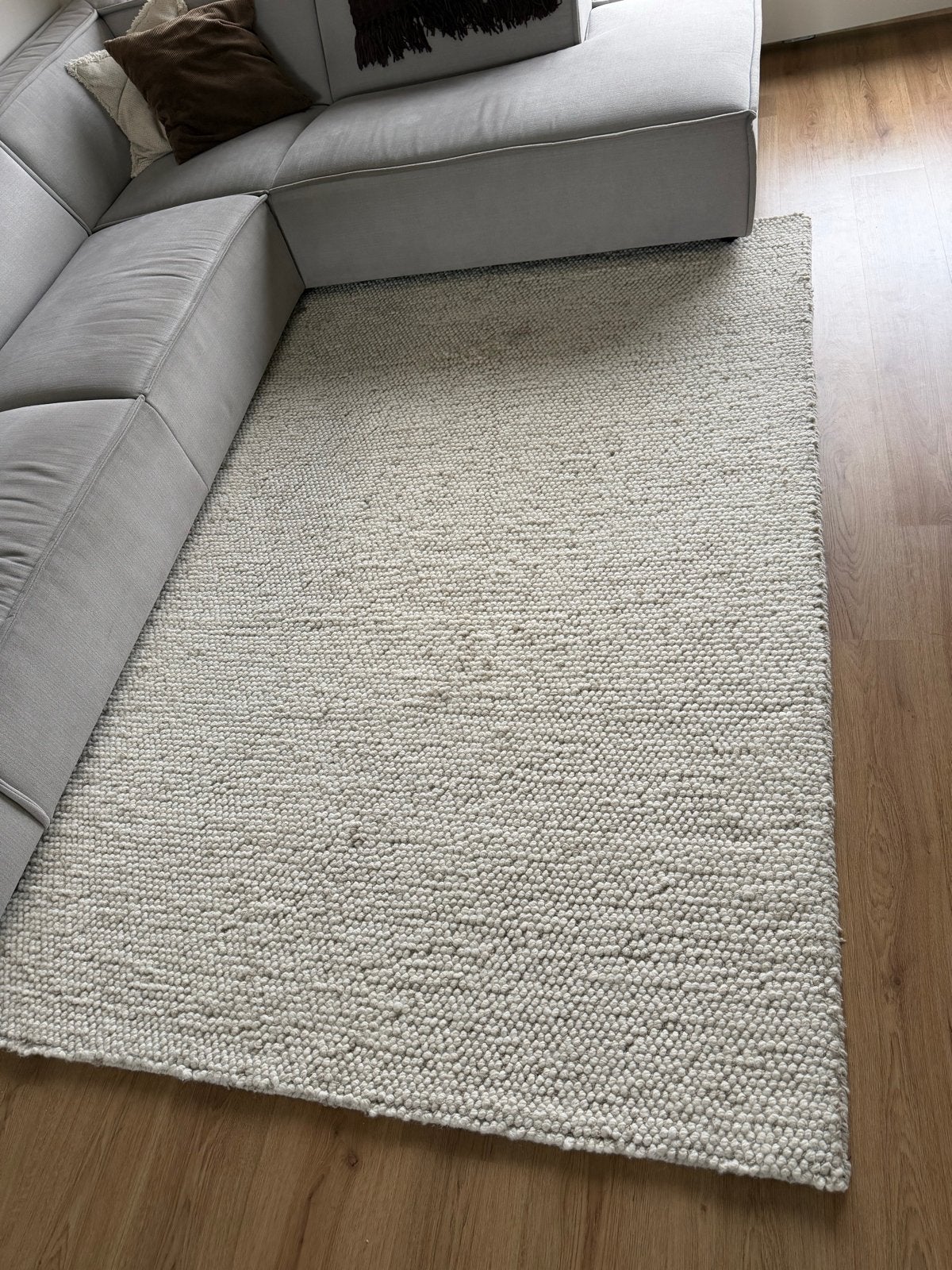 NOUS Living wollen vloerkleed Pebbles (230x160 cm), Ophalen, 150 tot 200 cm, Crème, Rechthoekig