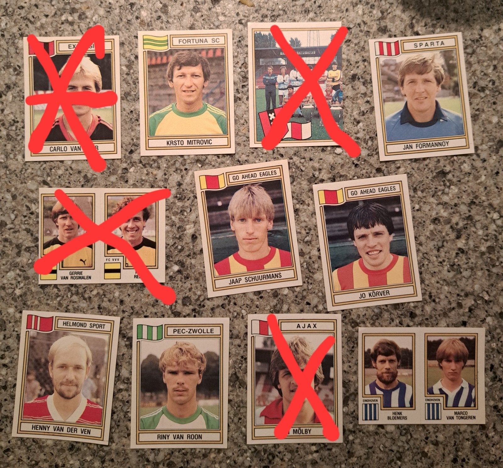 8 Panini voetbalplaatjes 1983 o.a.  Eagles Eindhoven, Ophalen of Verzenden, Zo goed als nieuw, Overige binnenlandse clubs, Poster, Plaatje of Sticker