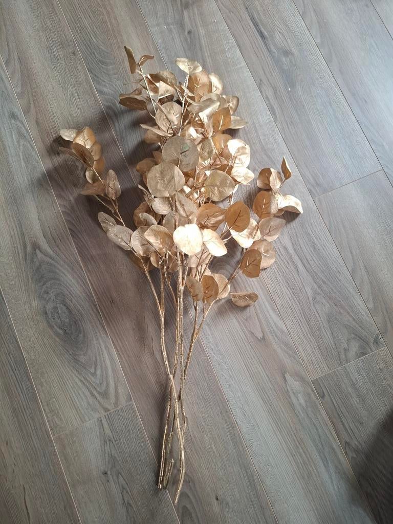 Gouden Kunsttakken - Eucalyptus Look, Ophalen, Binnen, Zo goed als nieuw, Kunststof