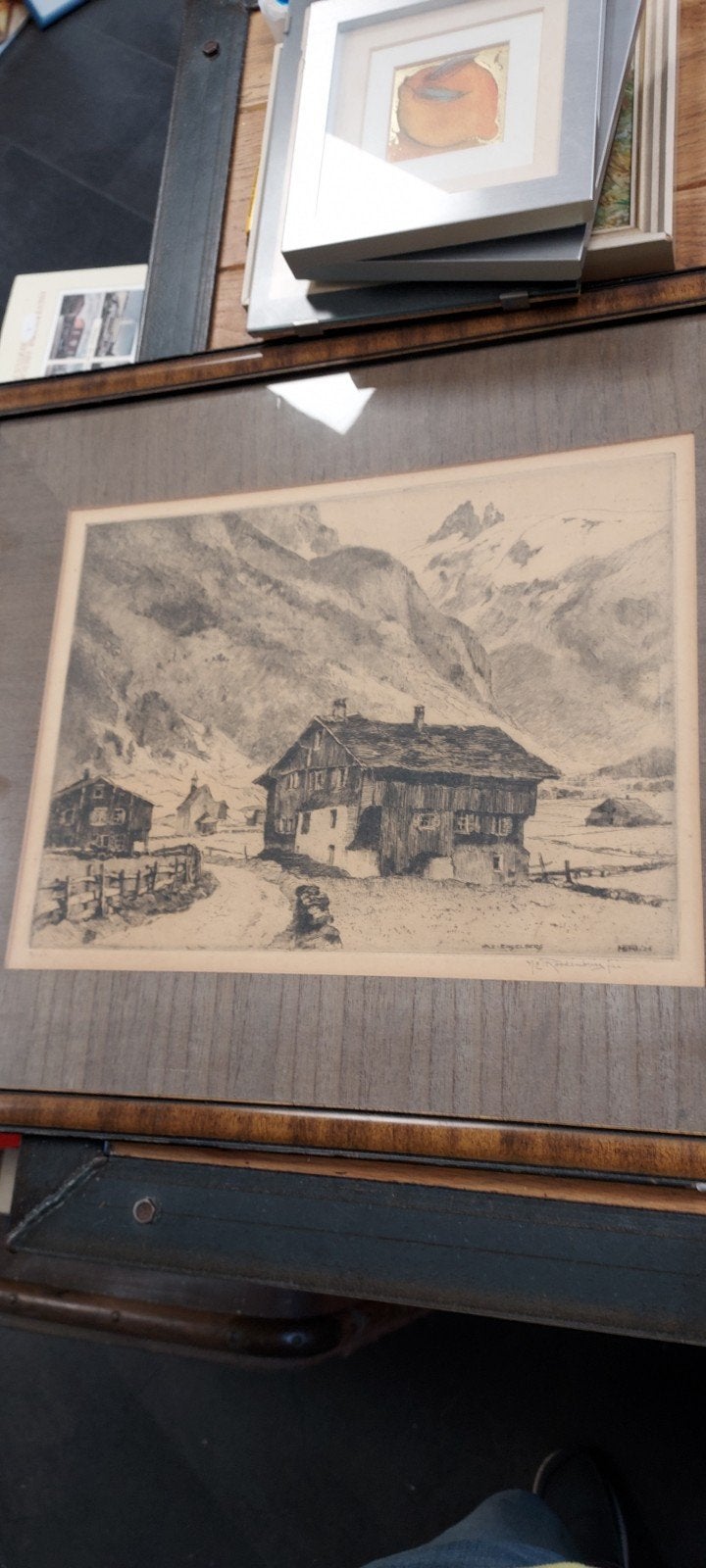 Zeer mooie oude Ets, Antiek en Kunst, Kunst | Etsen en Gravures, Ophalen of Verzenden, Houtsnede, Gesigneerd, Landschap
