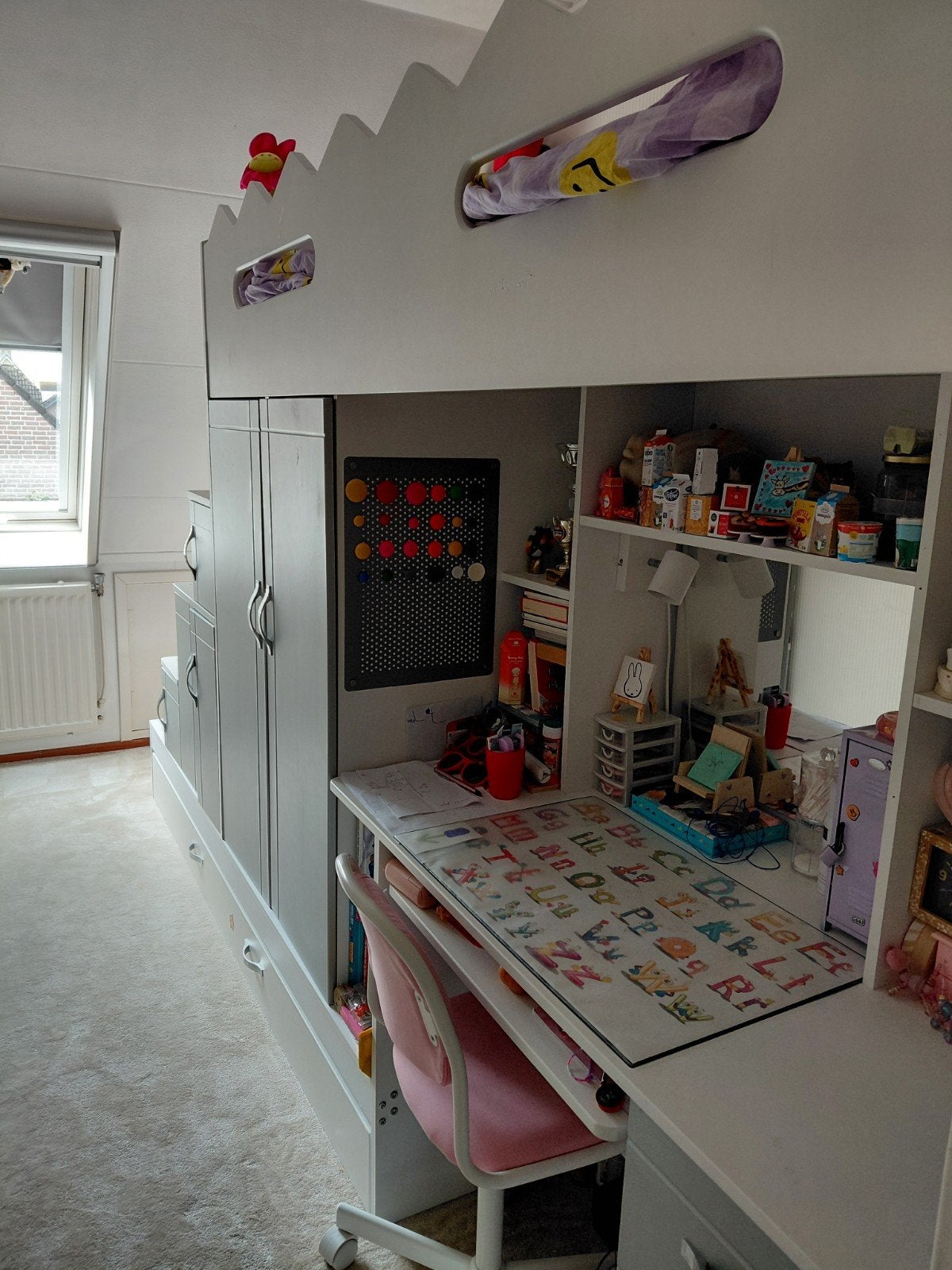 Mooie halfhoogslaper, ideaal voor kleine kamer, Huis en Inrichting, Ophalen, Gebruikt, 90 cm, Eenpersoons