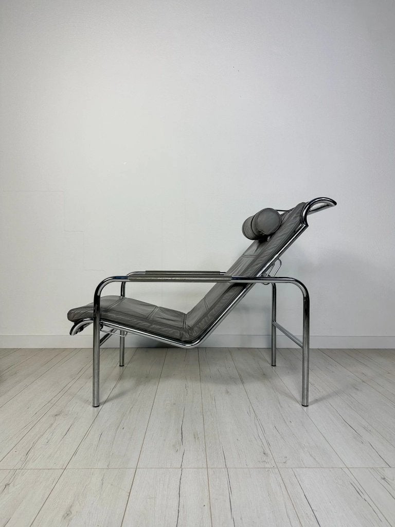 Gabriele Mucchi Genni fauteuil met hocker vintage jaren 80, Ophalen of Verzenden, Zo goed als nieuw, Leer, Vintage