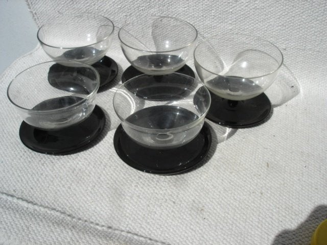 ijs -of fruit-coupes (5) Leerdam Copier jaren 30, Antiek en Kunst, Antiek | Glas en Kristal, Ophalen of Verzenden
