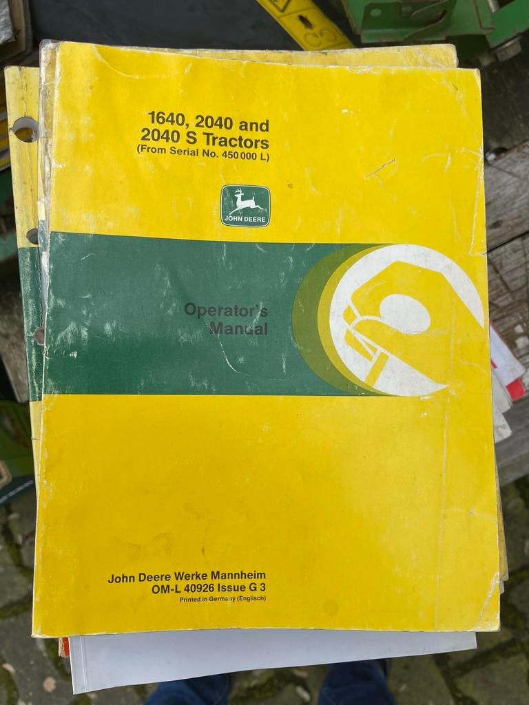 John Deere 1640/2040/2040S Tractoren Gebruikershandleiding, Ophalen of Verzenden