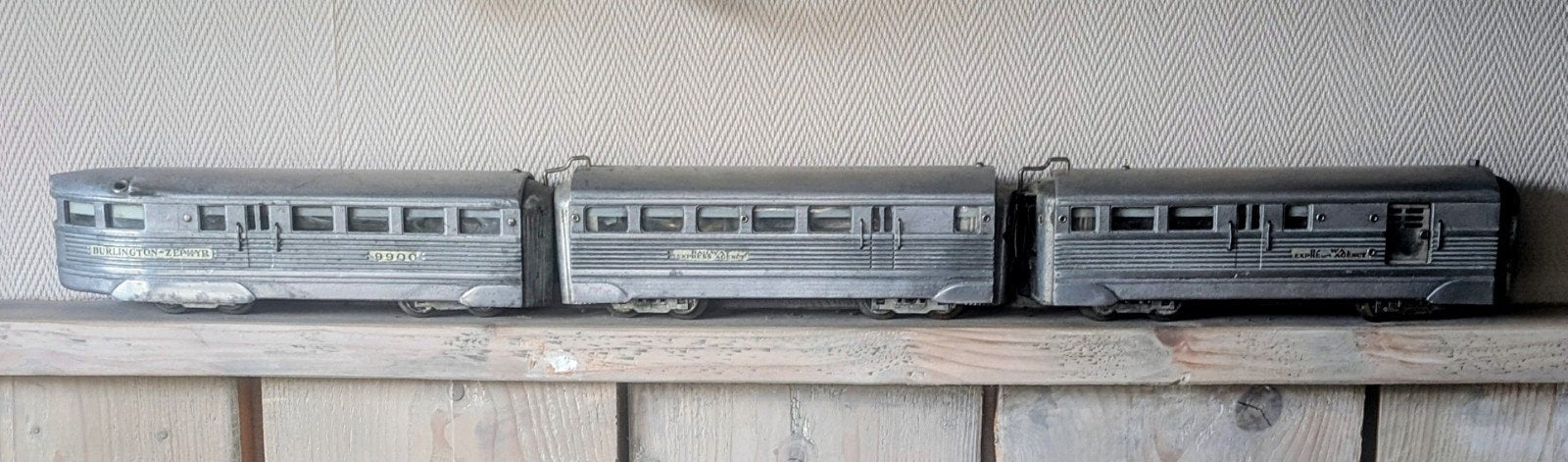 Vintage aluminium trein jaren '30 - Burlington Zephyr, Verzamelen, Ophalen of Verzenden, Gebruikt, Trein, Schaalmodel