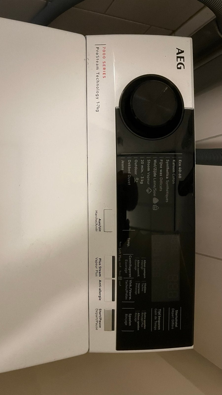 AEG 7000 SERIES ProSteam Wasmachine 1-7KG Bovenlader, Ophalen, Bovenlader, Zo goed als nieuw, Kort programma