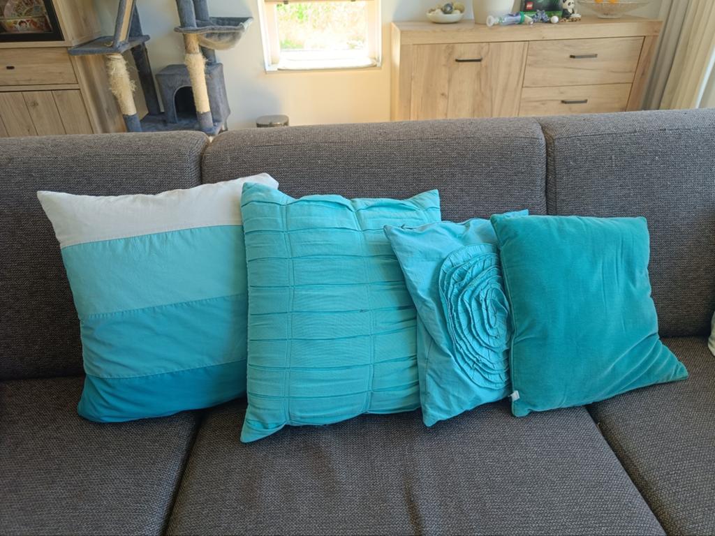 Kussens blauw, Ophalen of Verzenden, Blauw, Vierkant