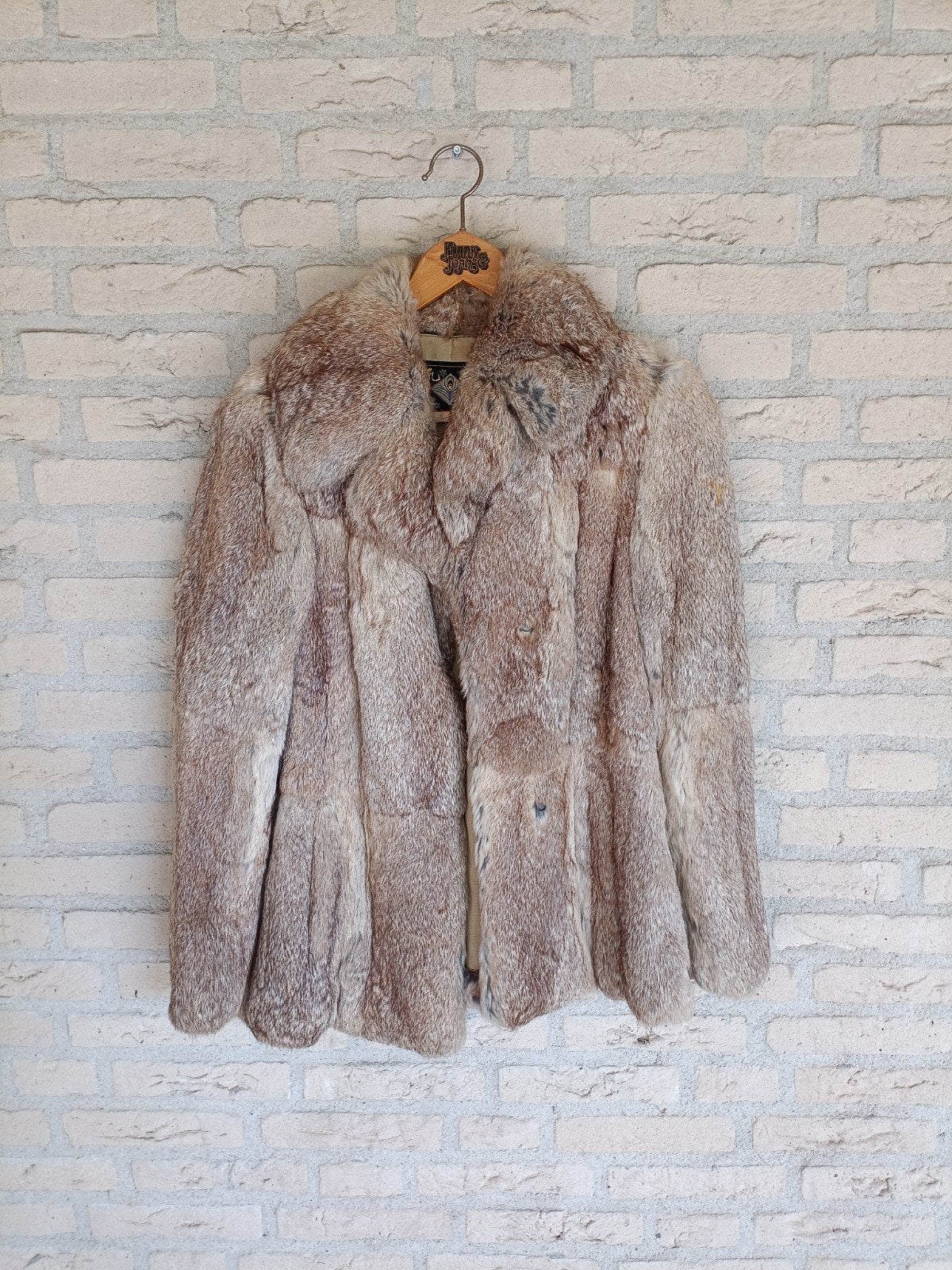 Vintage Konijnenbont Jas - Frits van der Ven, Kleding | Dames, Jassen | Winter, Frits van der Ven, Bruin, Zo goed als nieuw, Ophalen