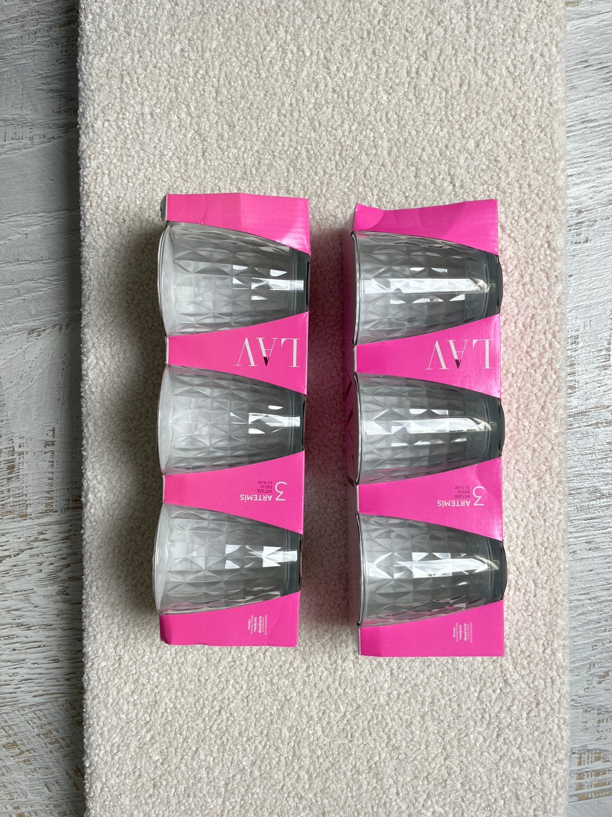 LAV Artemis drinkglazen - 6 stuks (nieuw in doos), Huis en Inrichting, Nieuw, Ophalen of Verzenden, Meerkleurig, Overige merken