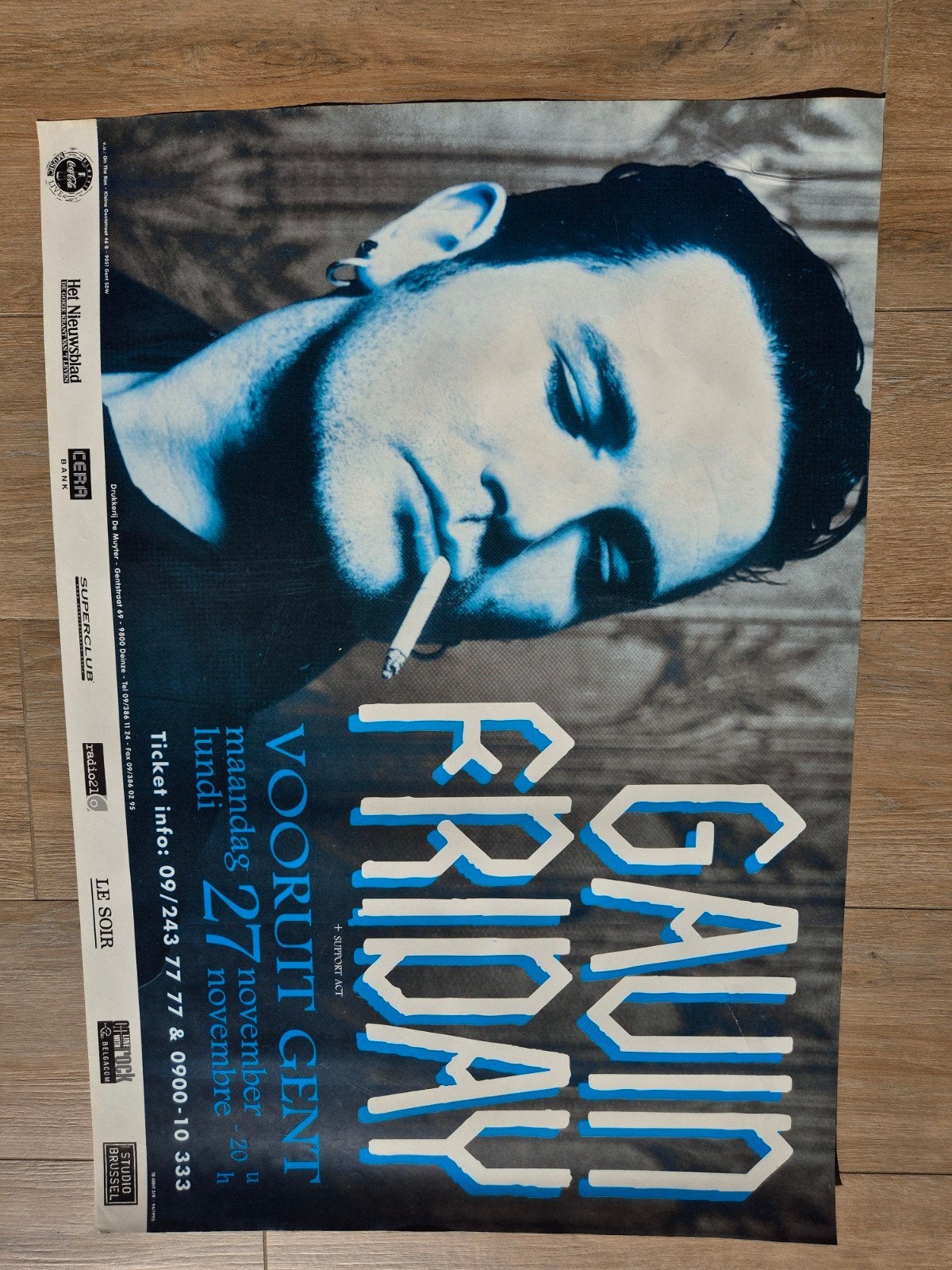 Gauin Friday Concertposter Vooruit Gent, Ophalen of Verzenden, Zo goed als nieuw, Muziek