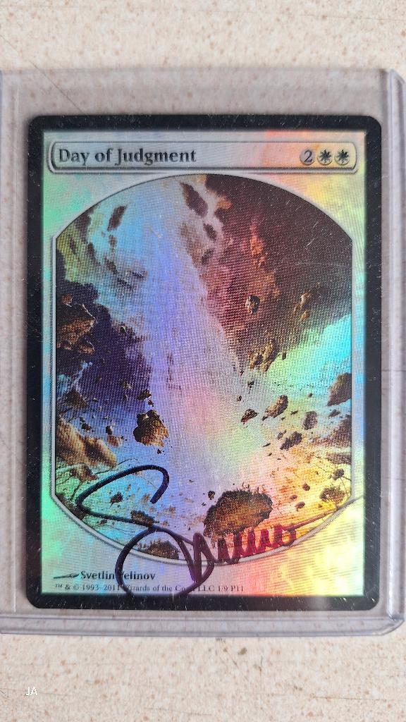 3 gesigneerde magic the Gathering cards !!, Ophalen of Verzenden, Gebruikt, Meerdere kaarten, Foil