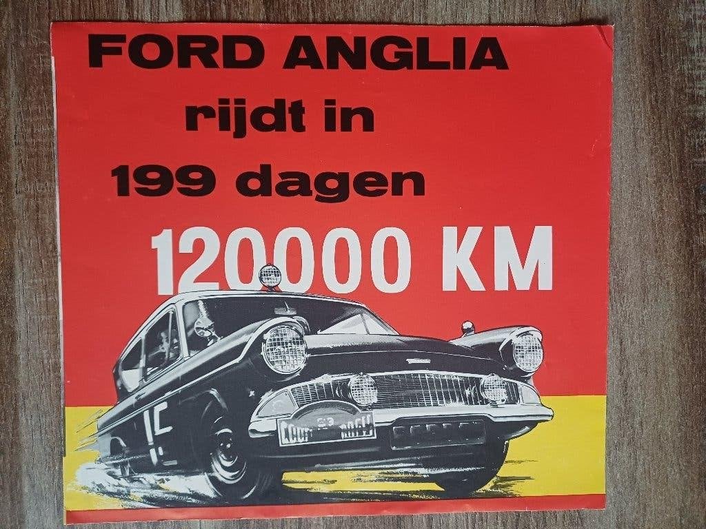 Ford Anglia brochure uit 1961, Ophalen of Verzenden, Gelezen, Ford
