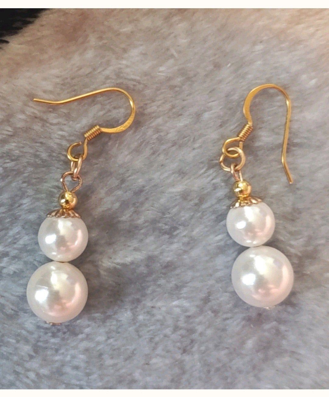 oorbellen 2 parels, Verzenden, Nieuw, Goud, Hangers