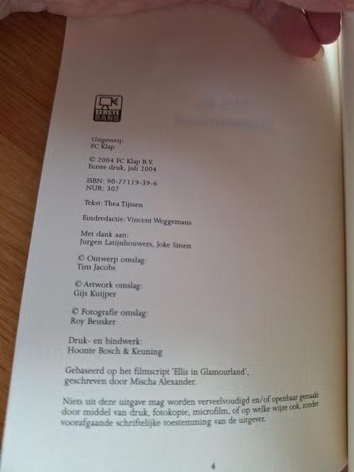 T. Tijssen - Ellis in Glamourland h, Ophalen of Verzenden, Zo goed als nieuw, T. Tijssen, Nederland