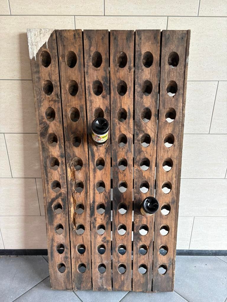 Houten wijnrek, Ophalen, Zo goed als nieuw, 25 flessen of meer, 75 cm of meer