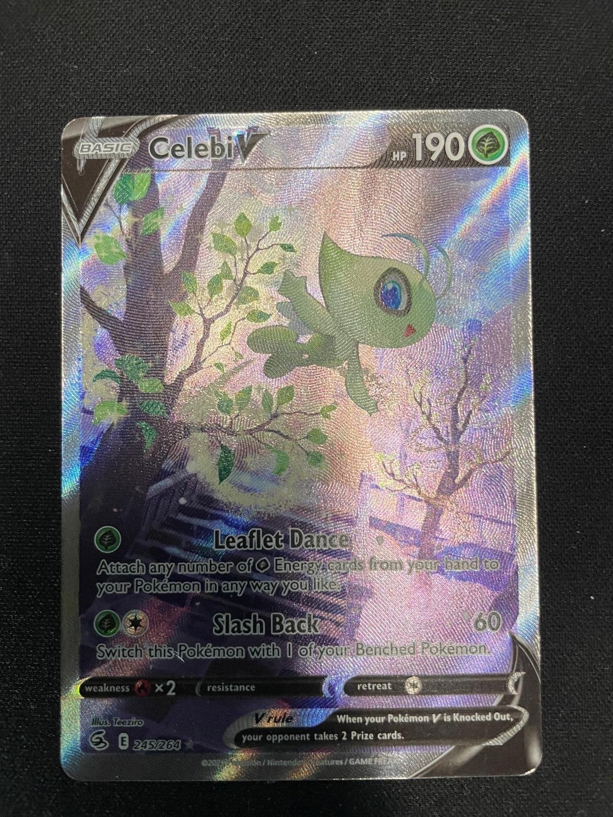 Celebi V Full Art (245/264) Pokémon Kaart, Ophalen of Verzenden, Zo goed als nieuw, Losse kaart, Foil