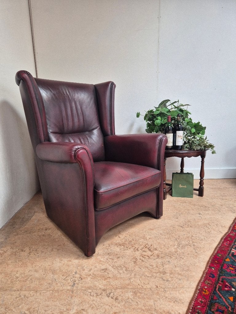 3b Oorfauteuil in leder, Antiek en Kunst, Ophalen of Verzenden