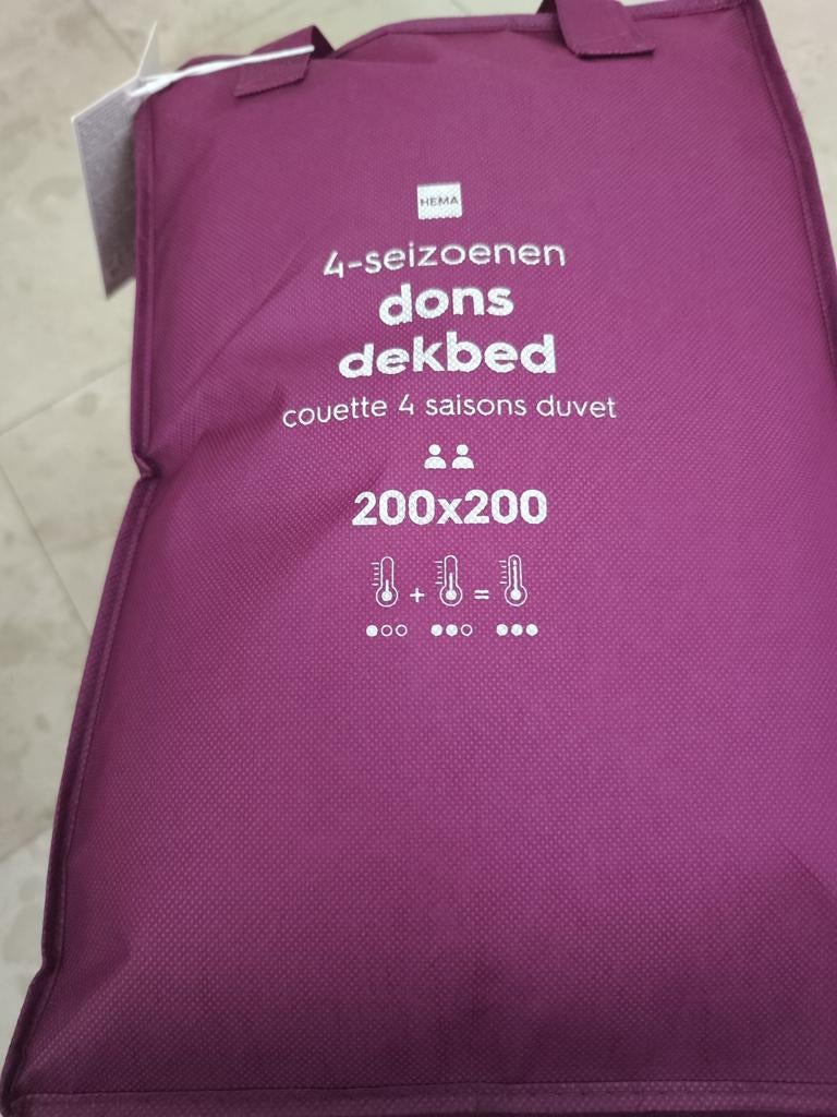 4-seizoenen Dons dekbed 200x200 nieuw, Wit, Ophalen of Verzenden, Deken of Dekbed, Nieuw