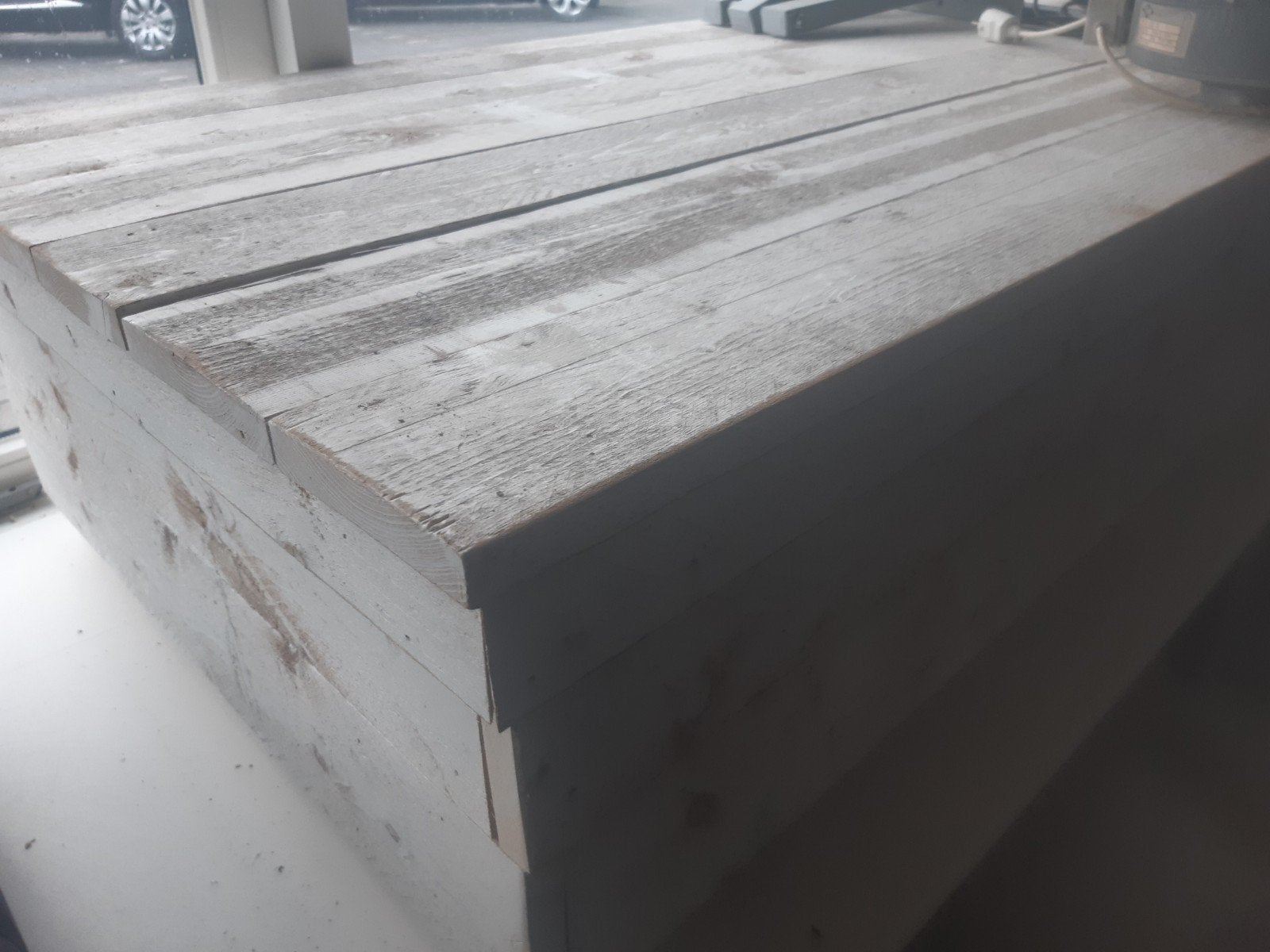 Salontafel Presentatietafel steigerhout, Ophalen, Info@tommysmit.nl, Gebruikt, 100 tot 150 cm