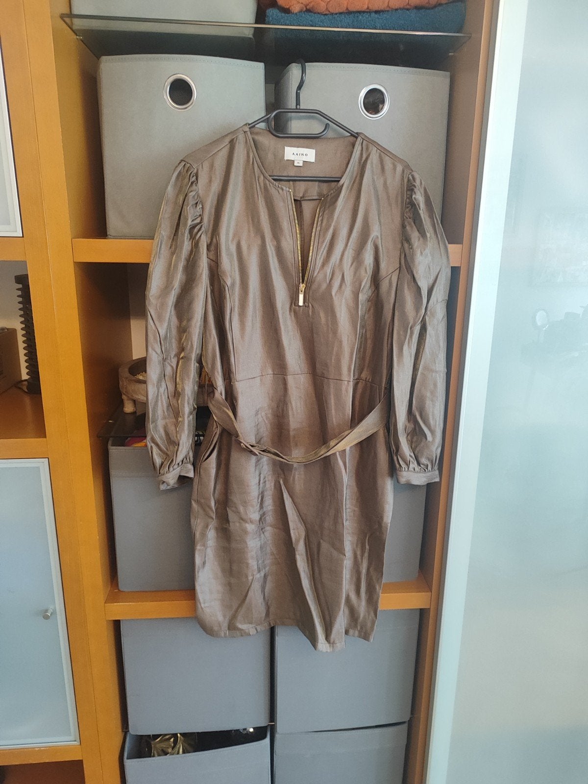 aaiko Samira xl jurk, Ophalen of Verzenden, Zo goed als nieuw, Maat 46/48 (XL) of groter, Onder de knie