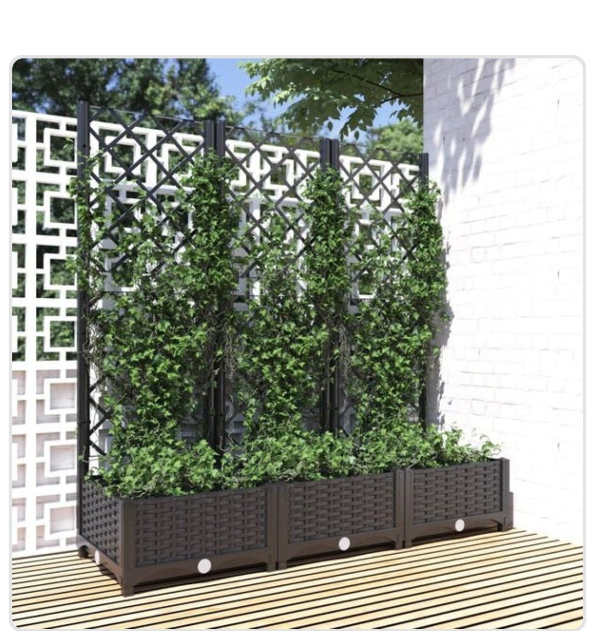 VidaXL Plantenbakken met tralies (4 elementen), Ophalen, Kunststof, Gebruikt, 100 cm of meer