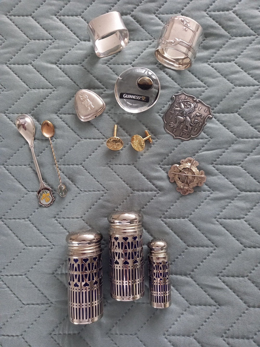 Vintage spulletjes servetringen, Peper en Zoutstel.., Antiek en Kunst, Ophalen of Verzenden