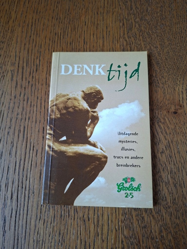 Grolsch bier boekje Denk tijd, met puzzels en mysteries, Ophalen of Verzenden, Zo goed als nieuw, Overige typen, Grolsch