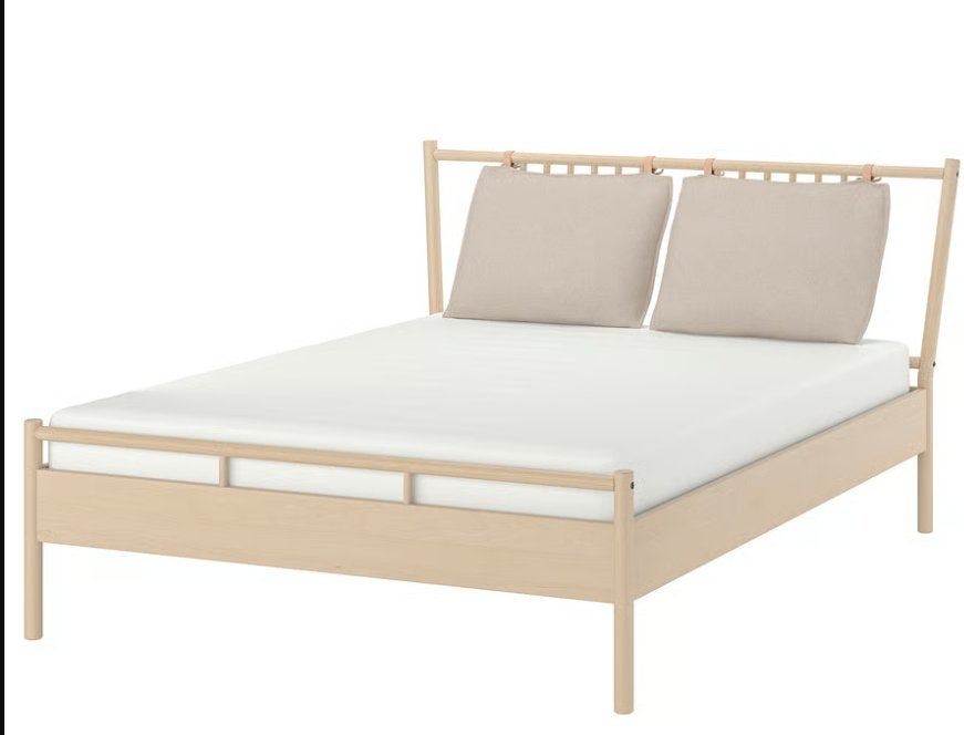 Houten IKEA bed, Ophalen, Gebruikt, Bruin, 140 cm