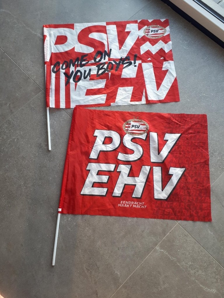 PSV vlaggetjes 2 stuks, Verzenden, Zo goed als nieuw, PSV, Overige typen