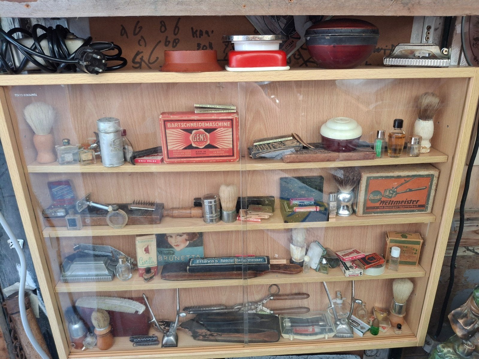Vintage Barbierscollectie in Vitrinekast, Ophalen of Verzenden