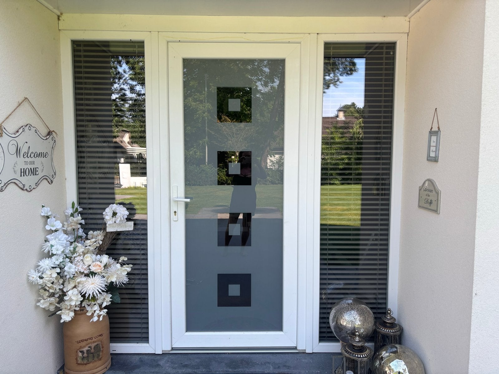 Kunststof voordeur met zijlichten, 110x210 cm, Kunststof, Gebruikt, Buitendeur, 200 tot 215 cm