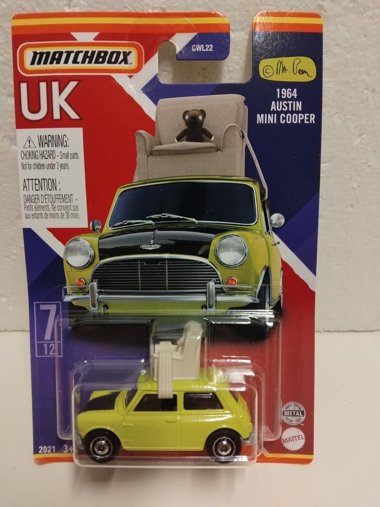 Matchbox UK Austin Mini Cooper 1964 Mister Bean 3INCH, Ophalen of Verzenden, Zo goed als nieuw, Auto