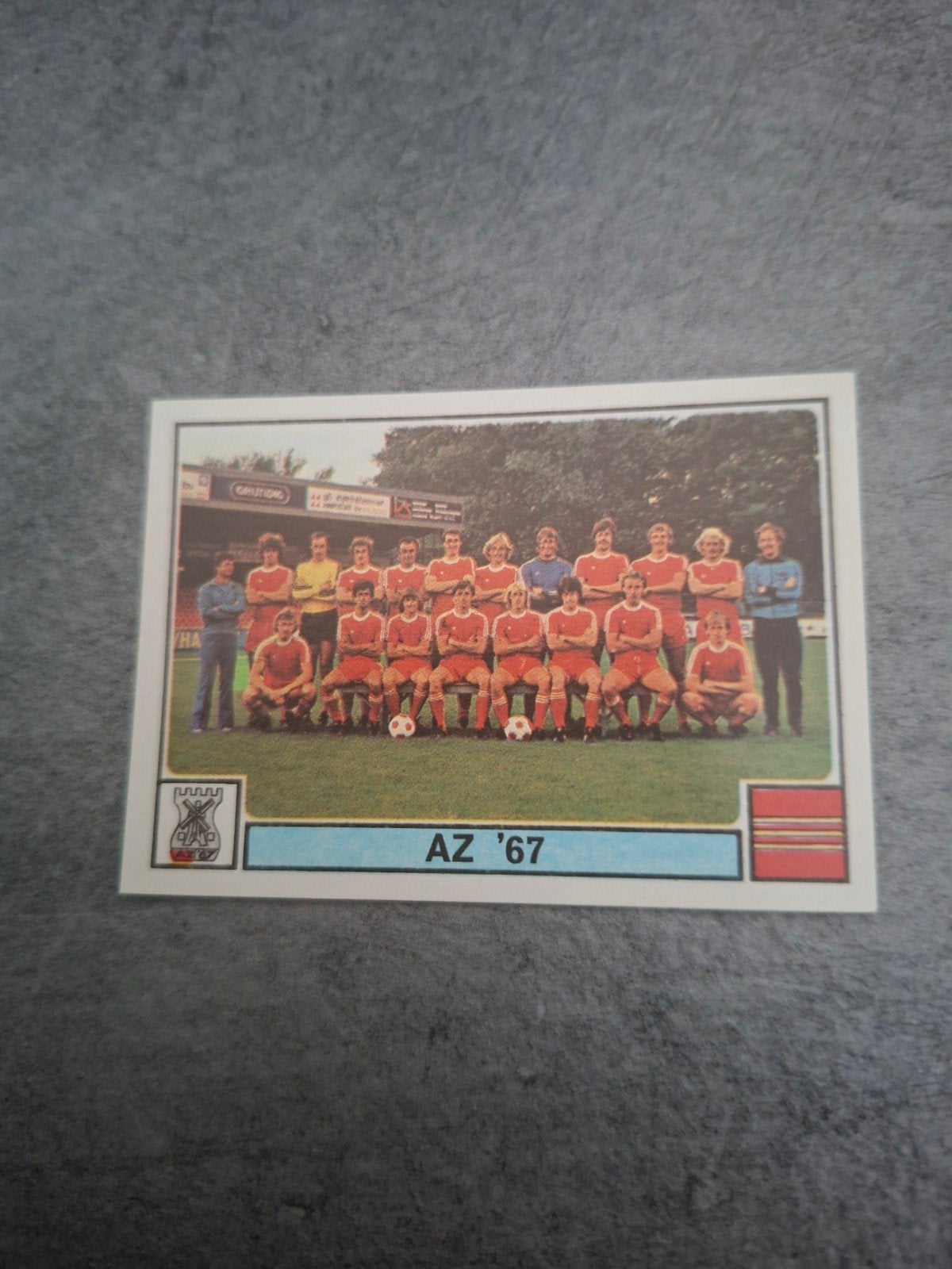 Panini sticker Voetbal 78. Teamfoto AZ '67., Ophalen of Verzenden, Zo goed als nieuw, Sticker