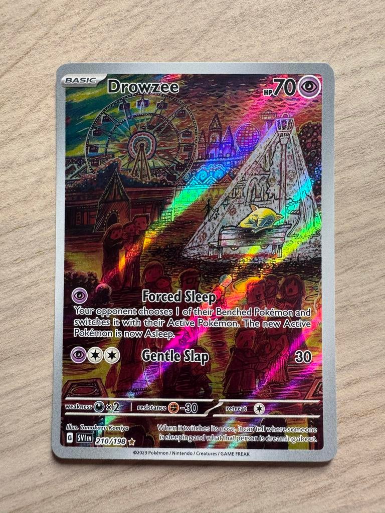 Drowzee (SVI #210) Pokémon Kaart - Boosterfresh, Ophalen of Verzenden, Zo goed als nieuw, Losse kaart, Foil