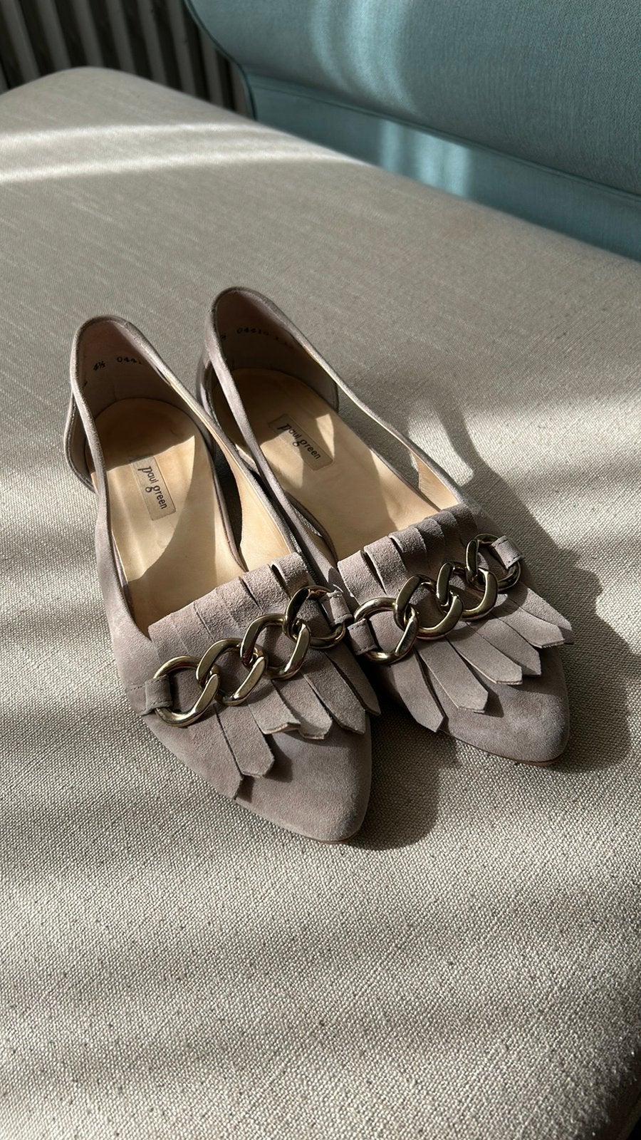 PAUL GREEN loafers met fringe/gouden ketting 37,5 nieuwstaat, Nieuw, Ophalen of Verzenden, Instappers, Beige